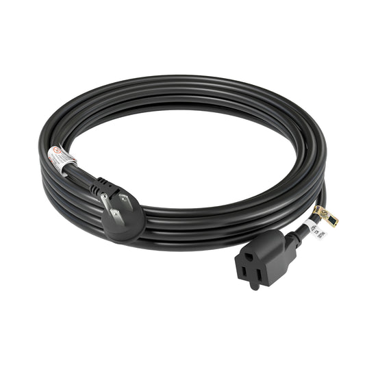 FIRMERST 1875W 10ft Flat Plug Extension Cord 14 AWG Black 15A