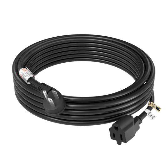 FIRMERST 1875W 15 Feet Extension Cord 14 AWG 15A Flat Plug Black