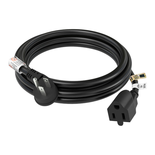 FIRMERST 1875W 6 Feet 15A Low Profile Flat Plug Extension Cord 14 AWG Black, UL Listed