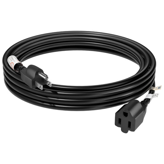 FIRMERST 15 Amp 10 Feet 3 Prong Extension Cord 14 Gauge 1875W Black